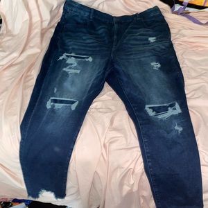 AE curvy high waisted distressed jeggings